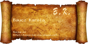 Baucz Karola névjegykártya